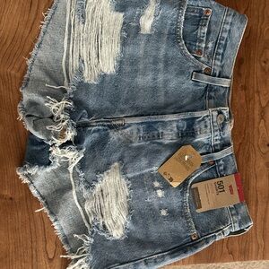 Levi's Women's Blue Denim Shorts
